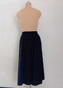 Navy A-Line Midi Skirt