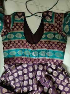 New Purple And Turquoise Beautiful Long Dres