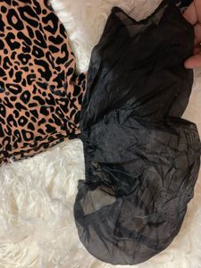 Animal Print Puff Sleeve Top