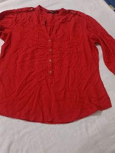 Red Button-Down Shirt
