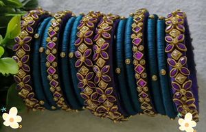 beautiful Silk Thread Bangles Set