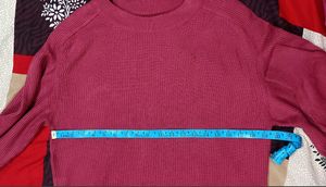 Burgundy Ribbed Knit Sweater