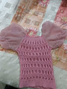 Pink Cute Knit Top