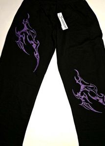 Harem Black Graphic Print Sweatpants