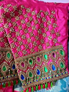 Pattu Saree With Heavy Maggam Blouse