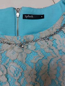 Cyan Lace Dress