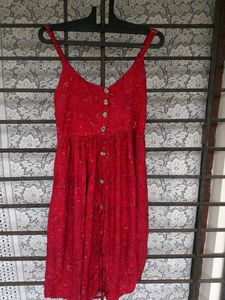 Red Paisley Button-Down Sundress