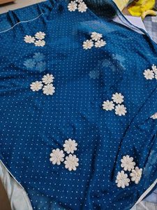 blue georgette saree