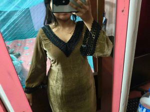 Velvet Brown Pakistani Kurta