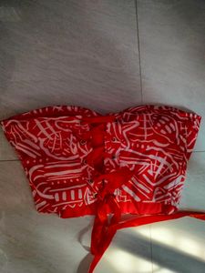 Shein's Women Red And Orange Corset Top