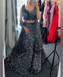 Grey Sequins lehenga