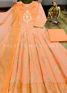 Coral Anarkali Gown