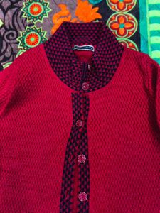 Women Red Cardigan