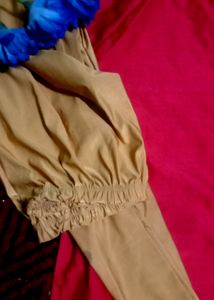 Straight Kurti with Golden Leggins
