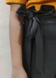 Mustard And Black Culotte Set