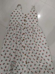 Cherry Print Button-Front Sundress