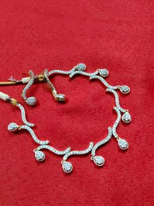 American Diamond Necklace With Earrings