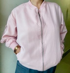 Oversized Pink Bomber Jacket