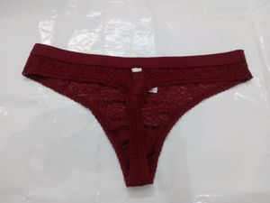 Victoria's Secret Burgundy Lace Thong