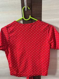 Red Polka Dot Top