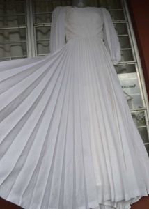 Vintage White Pleated Dress