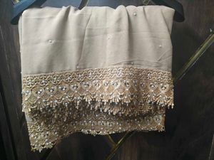 Elegant Faux Georgette Saree in Taupe/Muted Beige