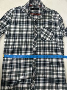 black and white stripe button up shirt