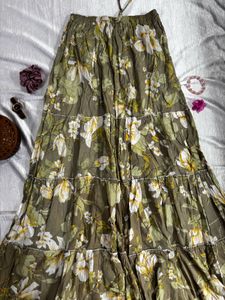 🗝️Pinterest Floral Tiered Vintage Maxi Skirt