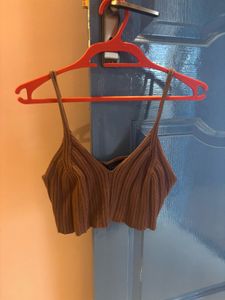 Brown Bralette Crop Top