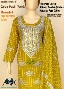 Jaipuri Gota Patti Dress Material Pure Cotton