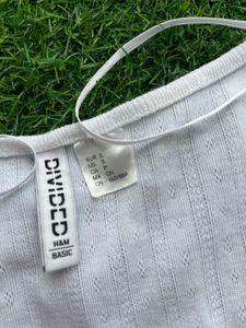 H&amp;M Basic White Crop Top