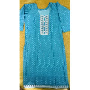 BLUE STRAIGHT FIT KURTA