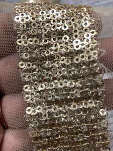 1.5 Meter Golden Sequin Lace Border