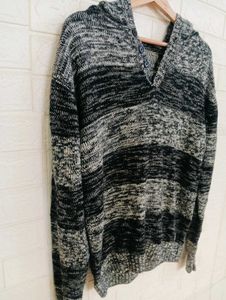 Striped Knit Hoodie