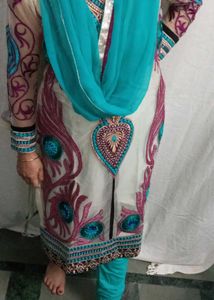 Elegant Embroider Kurta Set Churidar Pjama Kurt