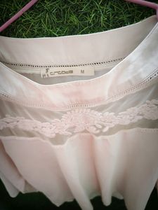 Embroidered net designer White top, Looks good wit