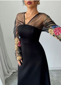 embroidered black dress by savana🖤