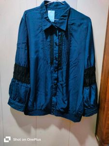 Elegant Navy Blue Blouse