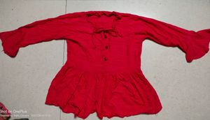 Full Sleeve Top With Bell Sleeves In Magenta Color