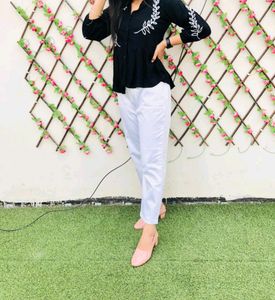 Black Shirt And White Trouser