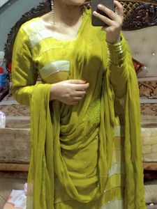 Green Embroidered Kurta Set