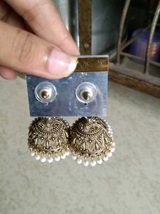Oxidized Jhumka Earrings
