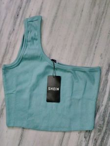 Blue One-Shoulder Top