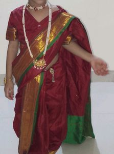 Readymade Nauvari Saree (Red)