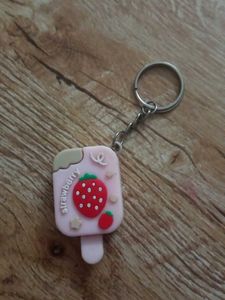 Strawberry Ice Cream Keychain