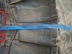 Distressed Denim Mini Skirt