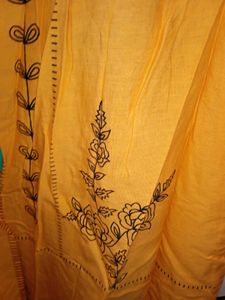 Orange And Light Green Jacket Kurta Set