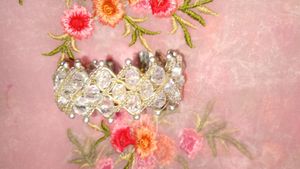 Beautiful Silver Bracelet With Crystals