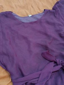 Purple Chiffon Mini Dress
