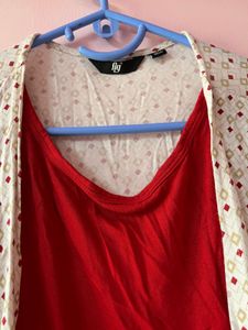 Floral Embroidered Top With Red Color Tunic Free